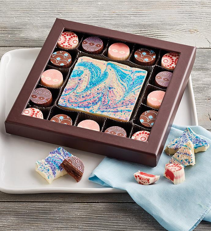 Artisan Truffles and Bark with Unicorn Colors